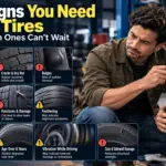 Worn tire showing signs it needs replacing