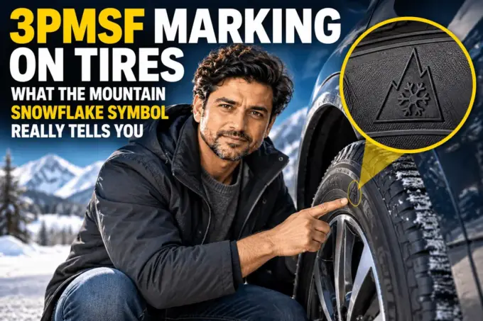 3PMSF mountain snowflake symbol on a tire