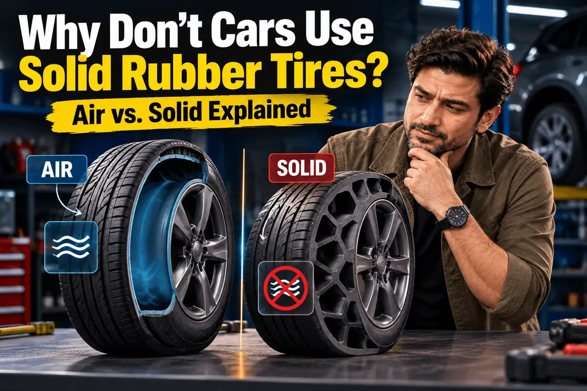 Air-filled and solid rubber tires compared