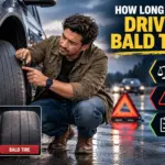 Bald tire with worn-out tread