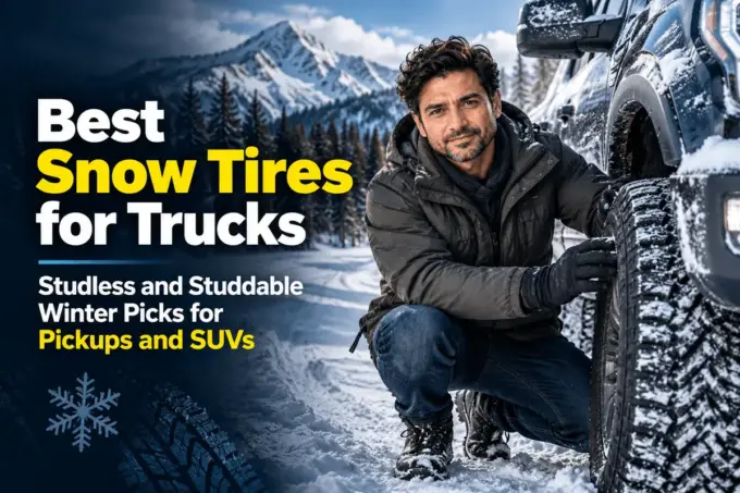 Snow tires on a pickup truck