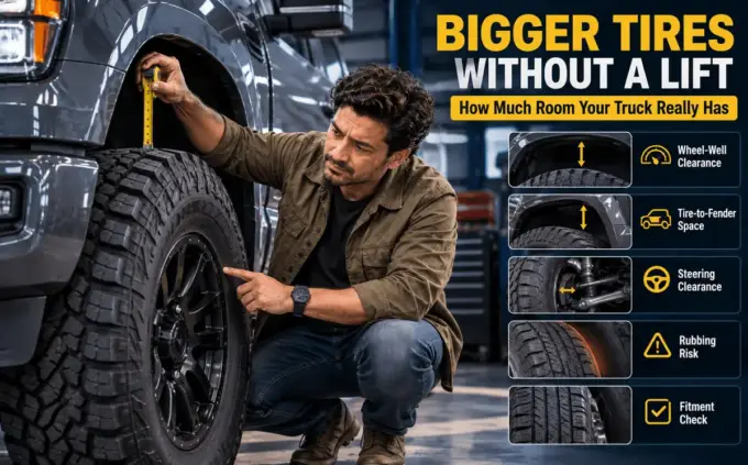 Larger tires on a truck without a lift kit