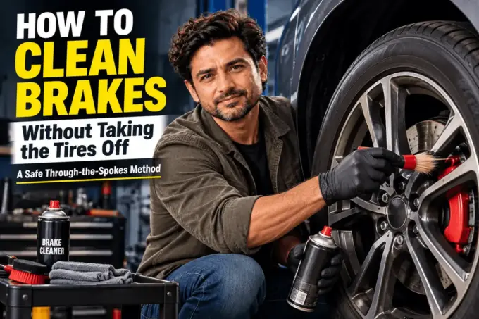 Cleaning brakes through the wheel spokes