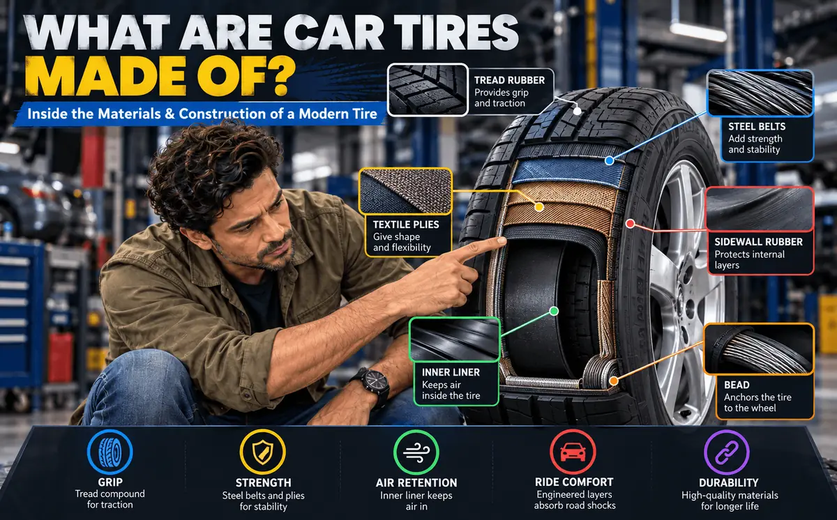 Inside a car tire: materials and construction