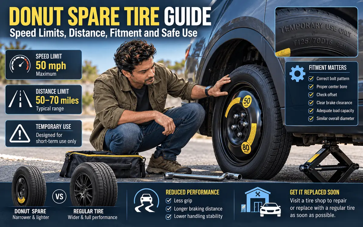 Donut spare tire on a car