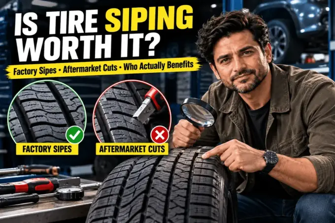 Factory tire sipes and aftermarket siping compared