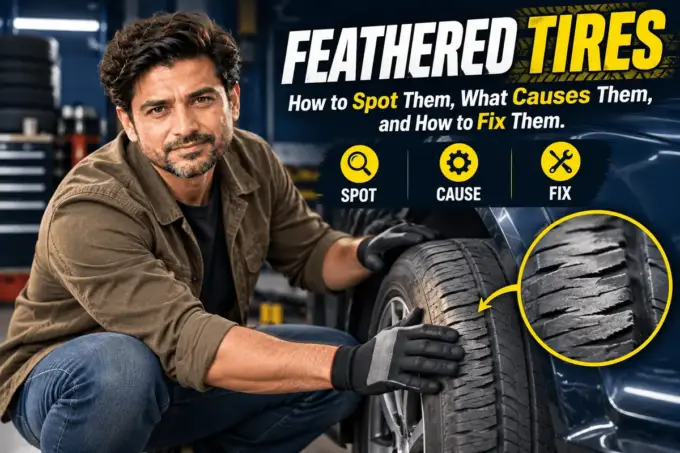 Feathered tire tread wear