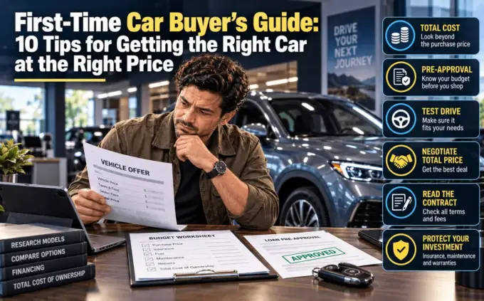 First-time car buyer at a dealership