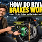 Rivian regenerative and friction brakes