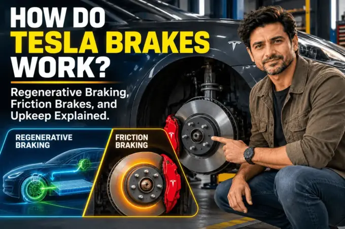 Tesla regenerative and friction brakes
