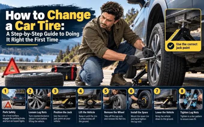 Changing a car tire