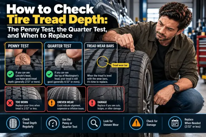 Checking tire tread depth