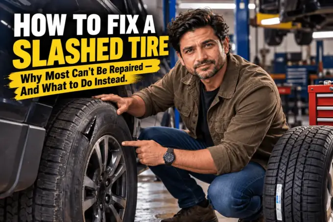 Slashed tire