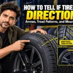 Directional tire with rotation arrow