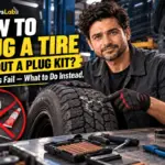 Punctured tire without a plug kit