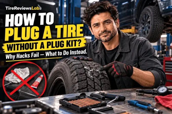 Punctured tire without a plug kit
