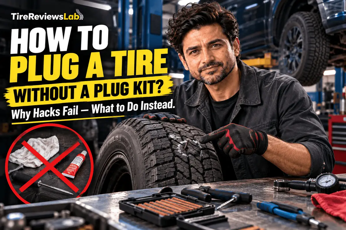 Punctured tire without a plug kit