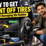 Removing paint from a tire