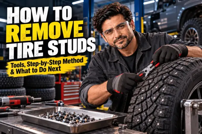 Removing studs from a winter tire
