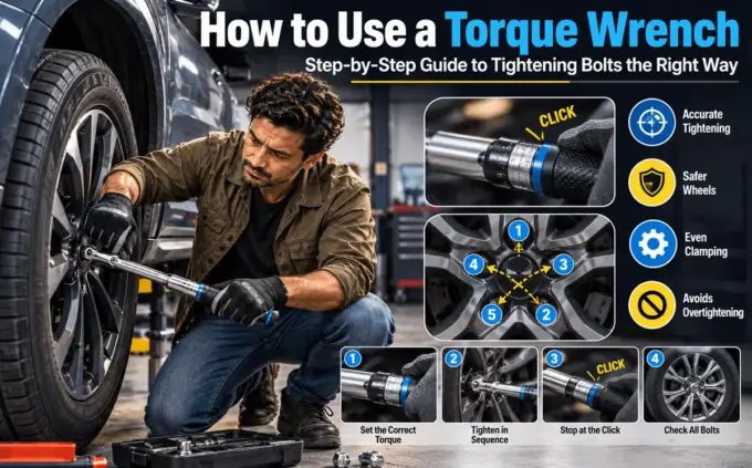 Tightening lug nuts with a torque wrench