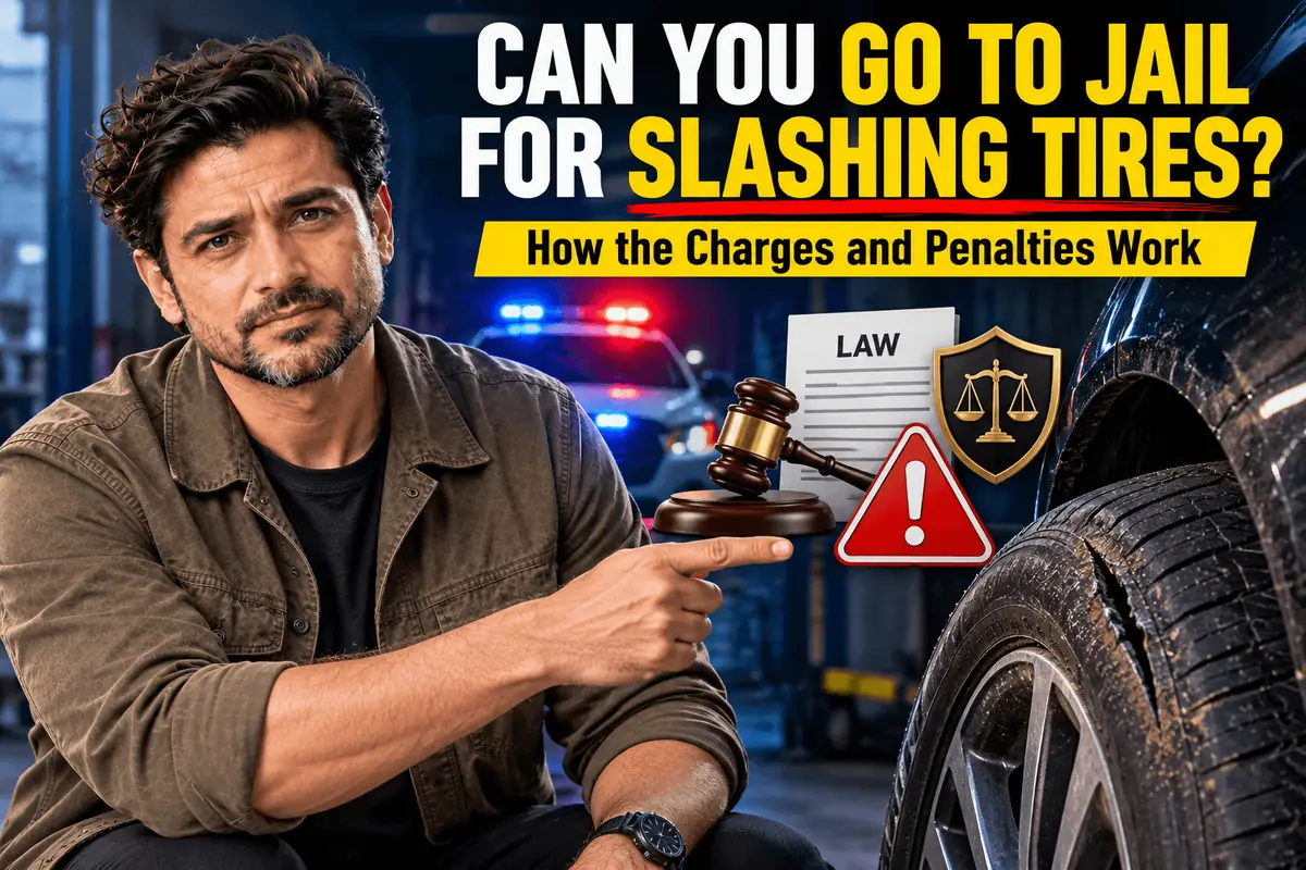 Slashed tire and vandalism