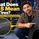 M+S marking on a tire sidewall