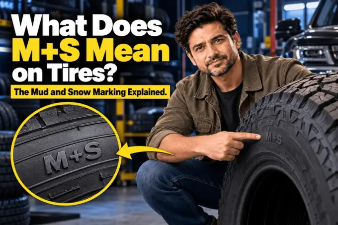 M+S marking on a tire sidewall