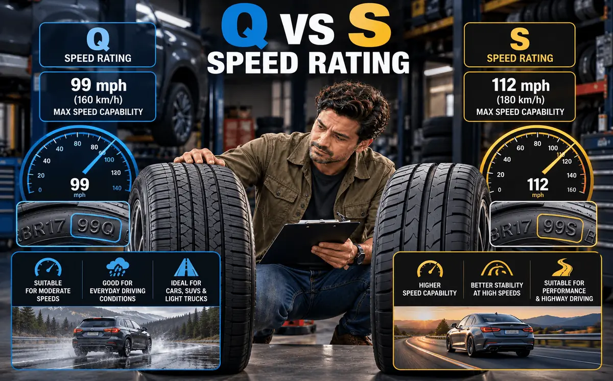Q and S tire speed ratings compared