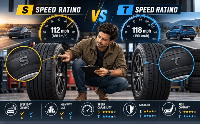 S and T tire speed ratings compared