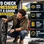 Checking tire pressure