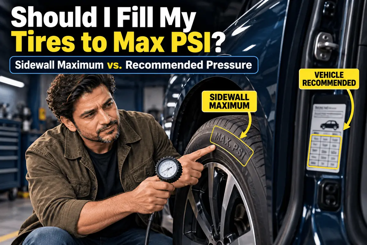 Maximum PSI on the sidewall versus recommended tire pressure