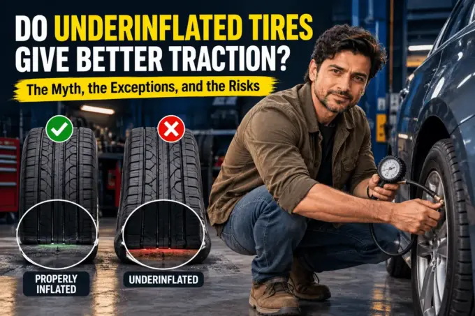 Underinflated tire and traction