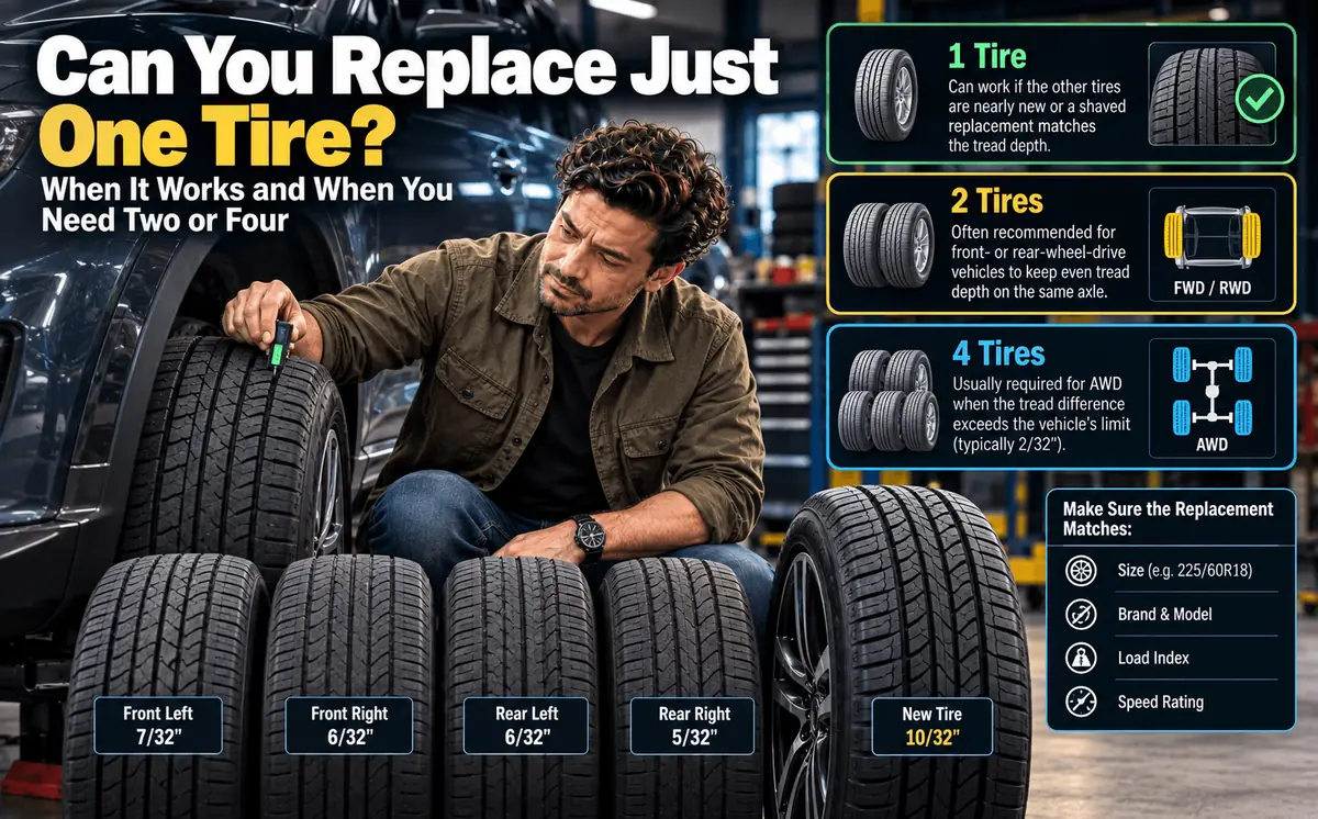 Replacing one tire versus a full set