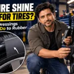 Applying tire shine to a tire