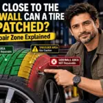 Tire sidewall repair zone