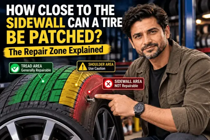 Tire sidewall repair zone