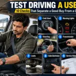 Test driving a used car