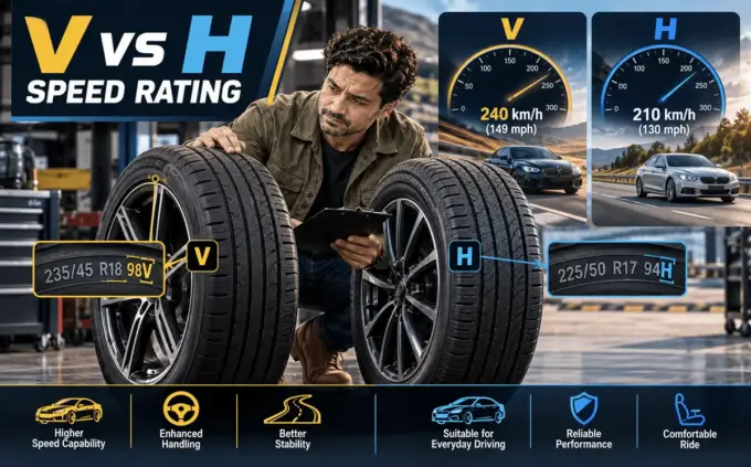 V and H tire speed ratings compared