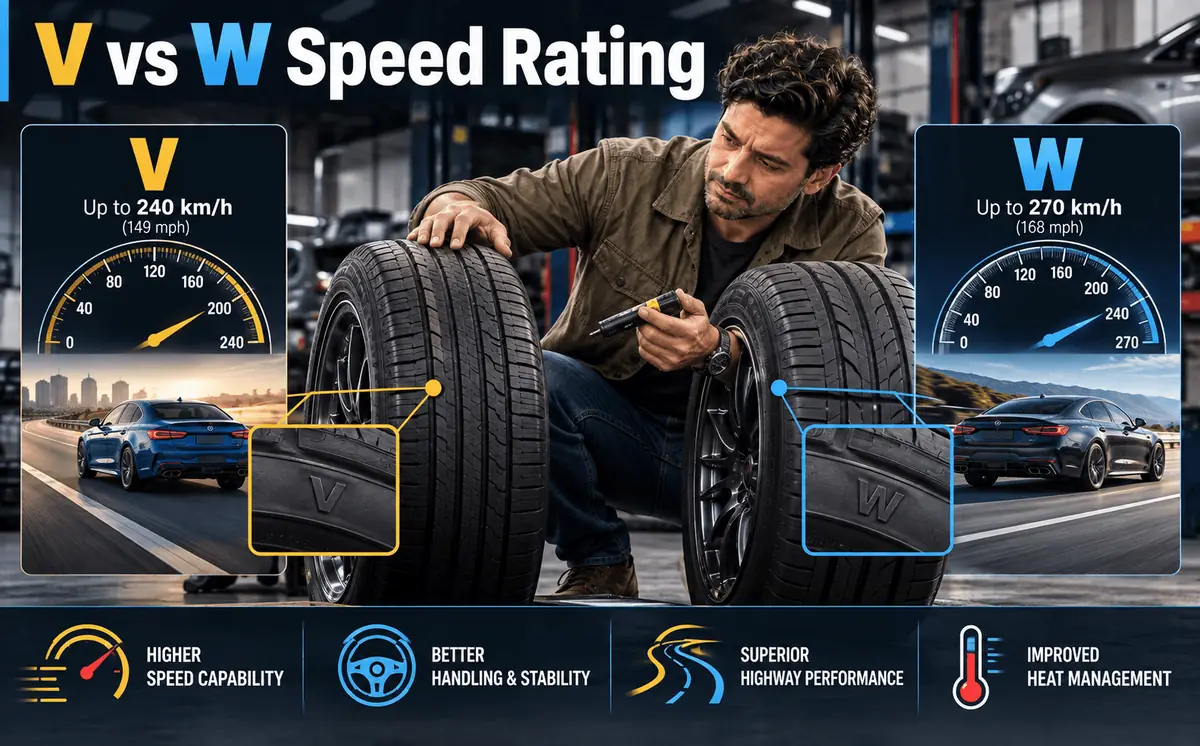 V and W tire speed ratings compared