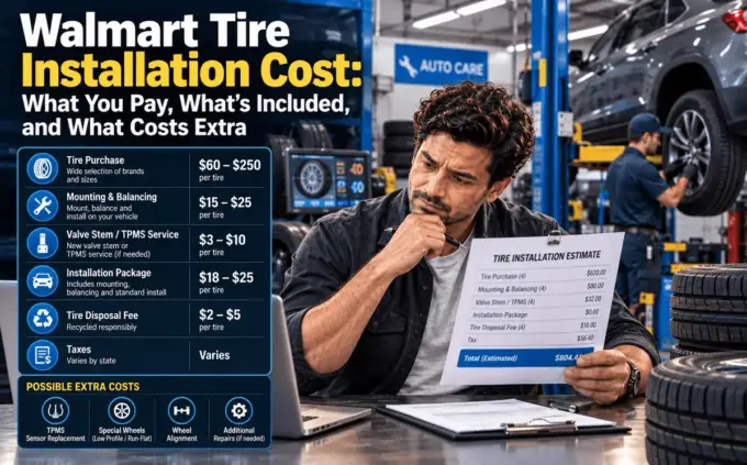 Tire installation at Walmart Auto Care