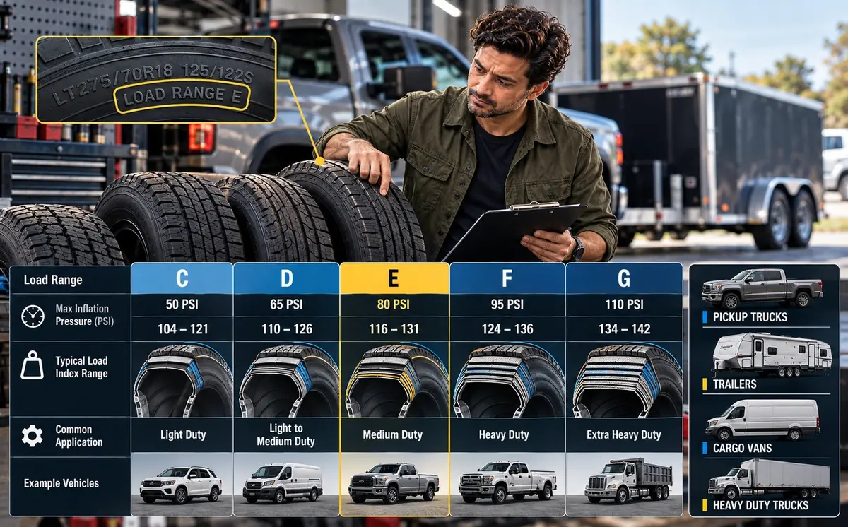 Tire load range chart